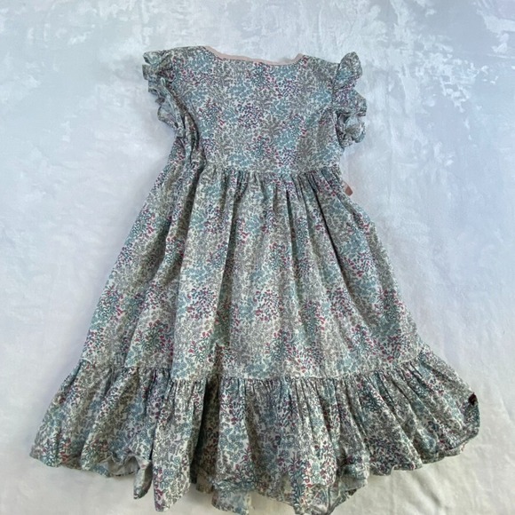 Tea Collection Wrap Dress Girl Size 6Y Floral Cottage Ruffled Hem Girly - Picture 2 of 8